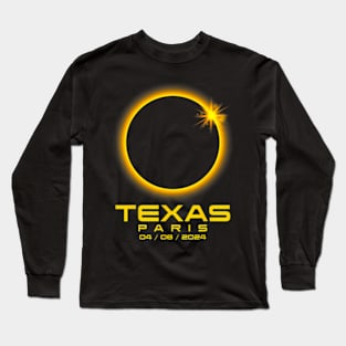 Paris Texas Tx Total Solar Eclipse 2024 Long Sleeve T-Shirt